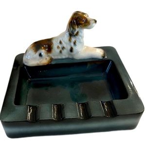 MCM 1960s Ashtray fadded blues with proud dog 🐕